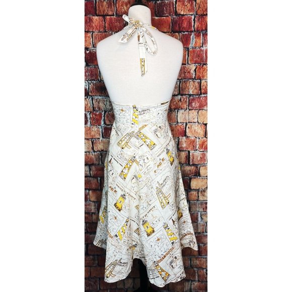 J Crew Lighthouse Postcard Halter Linen Dress Gulf Of Mexico Maine New England 2 - Picture 3 of 6